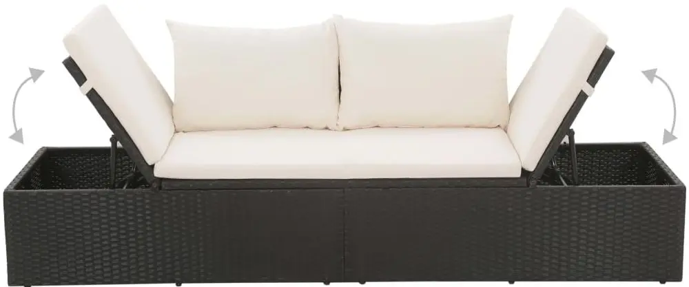 Canapea modulară de grădină VidaXL 43953 (Black/White)