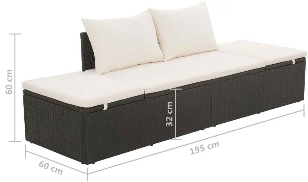 Canapea modulară de grădină VidaXL 43953 (Black/White)