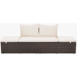 Canapea modulară de grădină VidaXL 43954 (Brown/White) Thumb