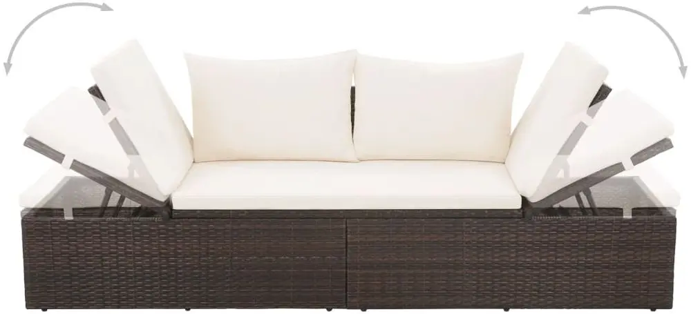 Canapea modulară de grădină VidaXL 43954 (Brown/White) - 4