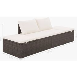 Canapea modulară de grădină VidaXL 43954 (Brown/White) Thumb