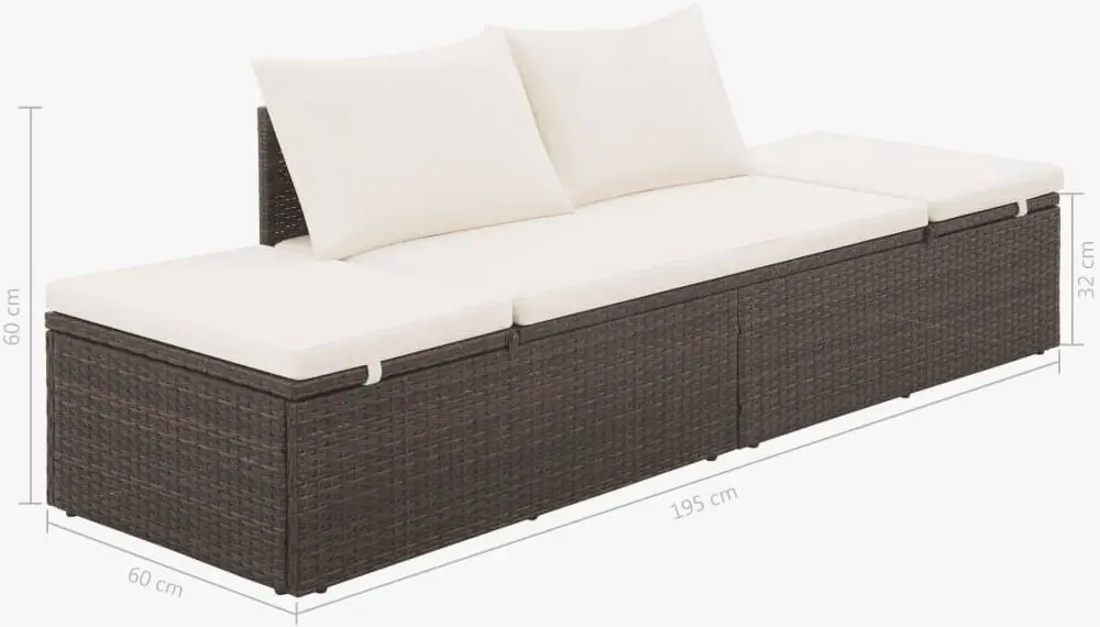 Canapea modulară de grădină VidaXL 43954 (Brown/White) - 6