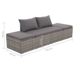 Canapea modulară de grădină VidaXL 43955 (Grey) Thumb