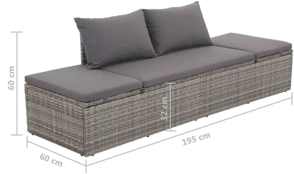 Canapea modulară de grădină VidaXL 43955 (Grey)