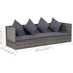 Садовый модульный диван VidaXL 43959 (Grey) Thumb