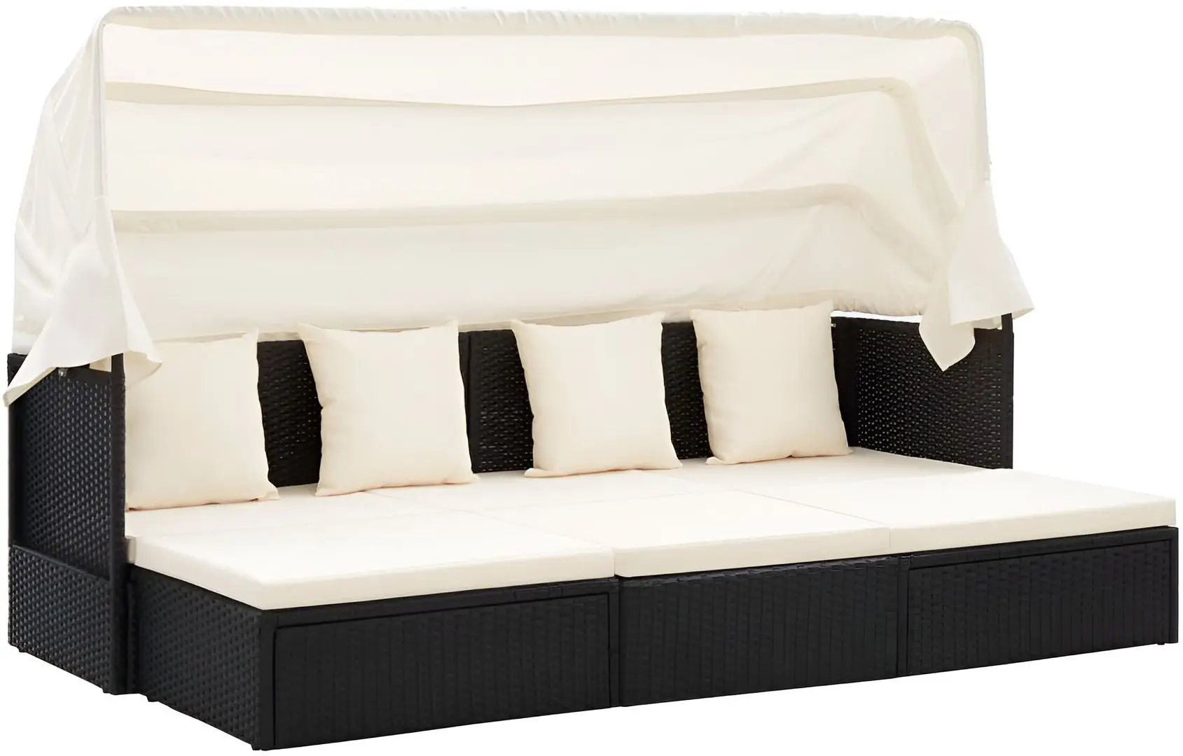 Canapea modulară de grădină VidaXL 46156 (Black/White)