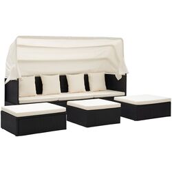 Canapea modulară de grădină VidaXL 46156 (Black/White) Thumb