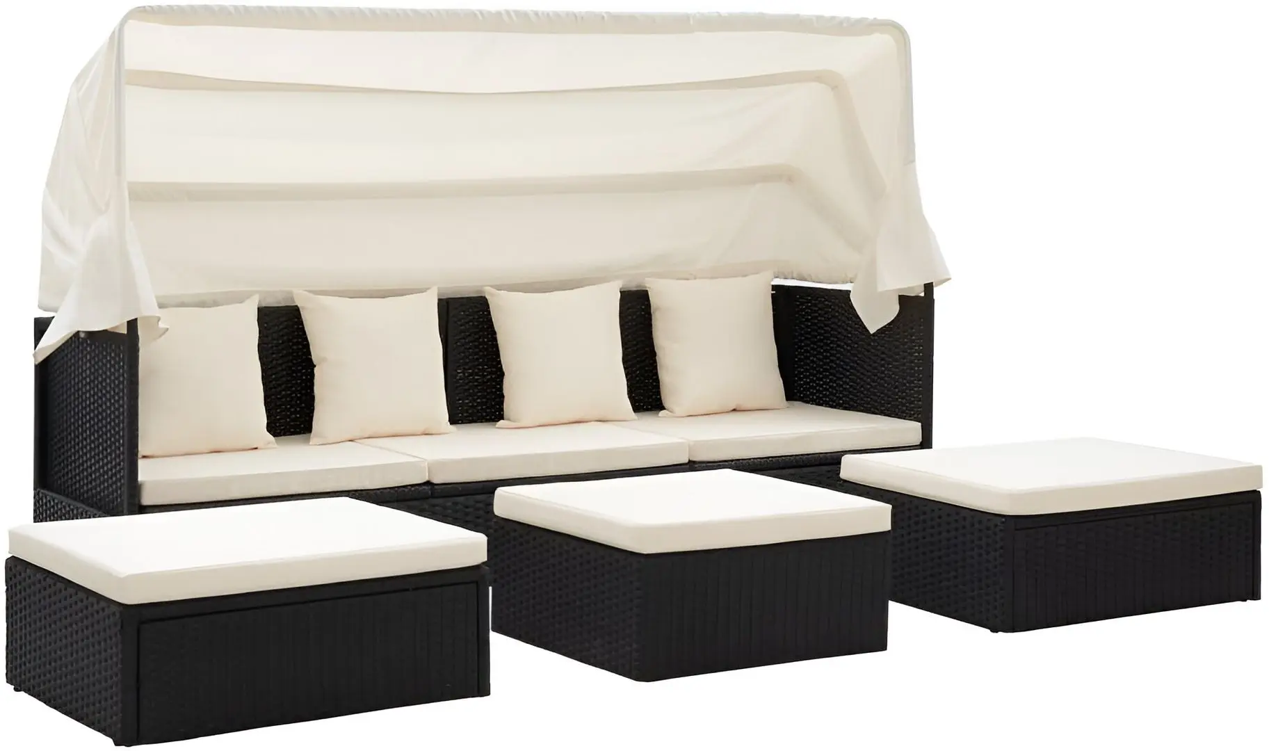 Canapea modulară de grădină VidaXL 46156 (Black/White)