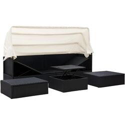 Canapea modulară de grădină VidaXL 46156 (Black/White) Thumb