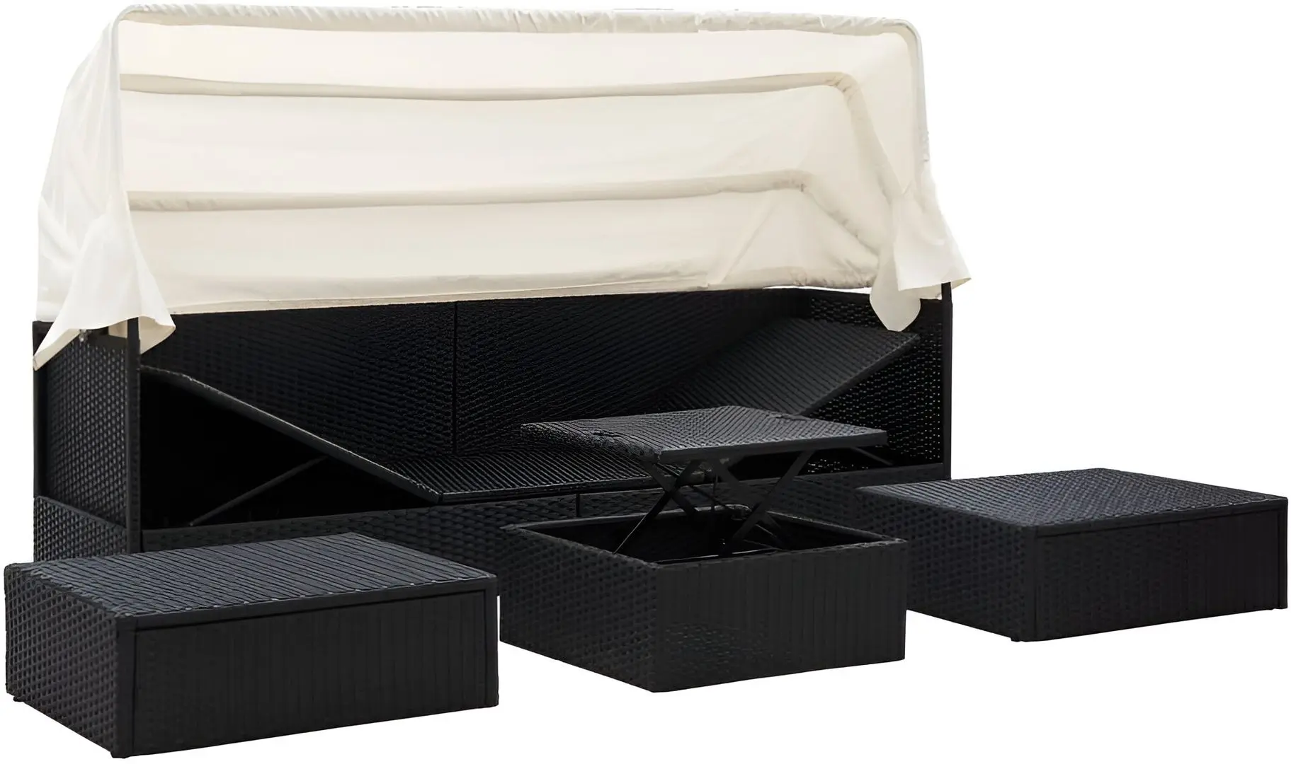 Canapea modulară de grădină VidaXL 46156 (Black/White)