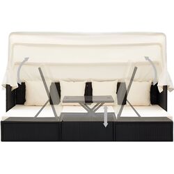 Canapea modulară de grădină VidaXL 46156 (Black/White) Thumb