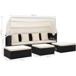 Canapea modulară de grădină VidaXL 46156 (Black/White) Thumb