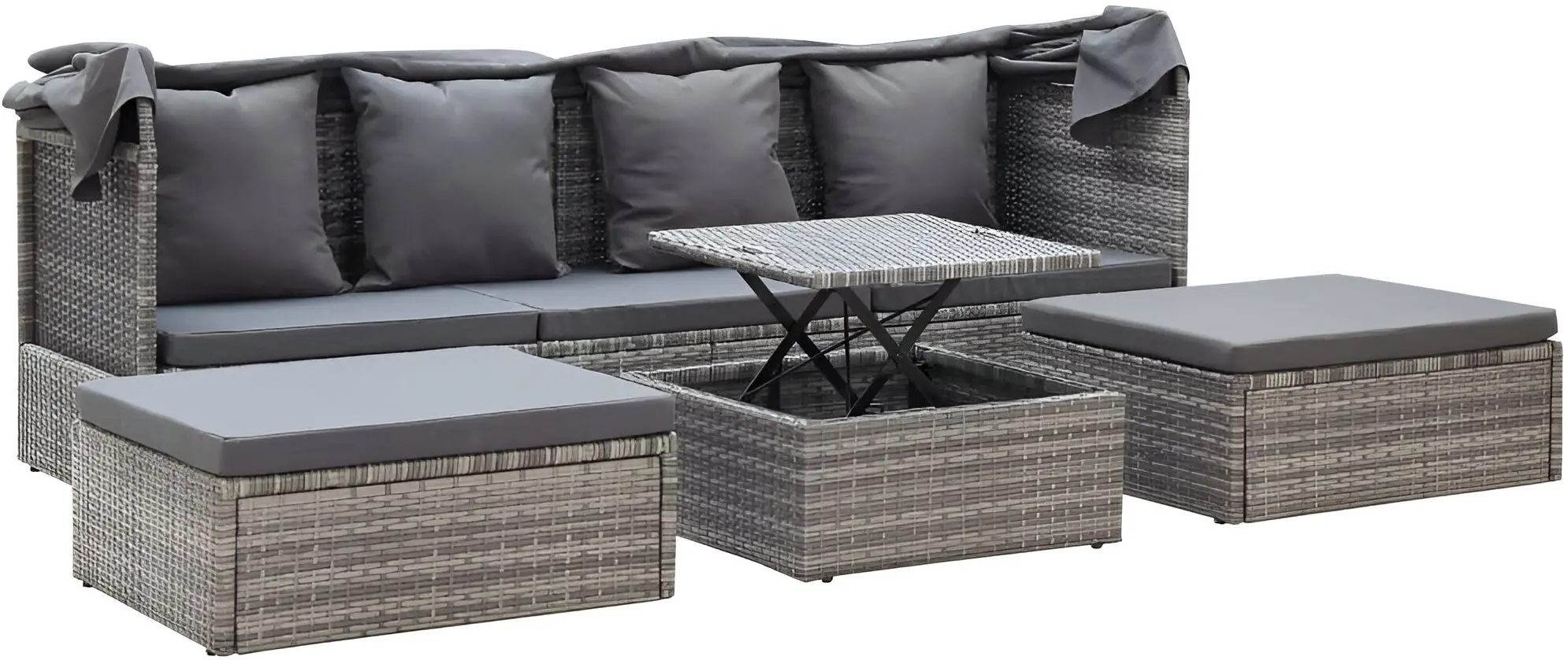 Canapea modulară de grădină VidaXL 46158 (Grey)