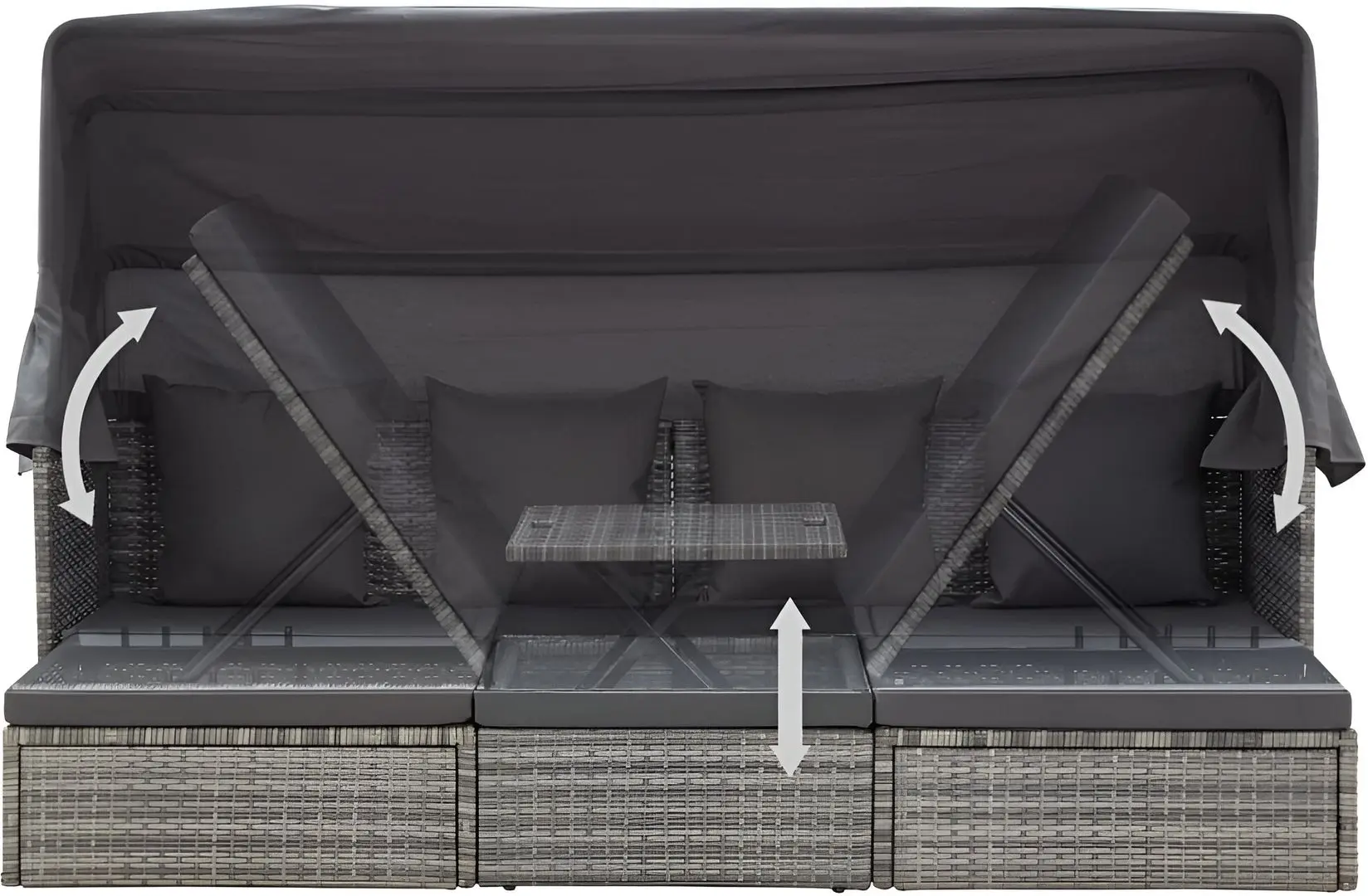 Canapea modulară de grădină VidaXL 46158 (Grey)