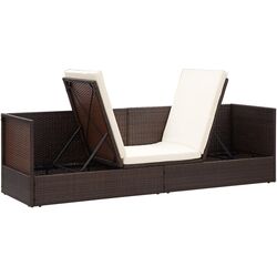 Canapea modulară de grădină VidaXL 49392 (Brown/White) Thumb