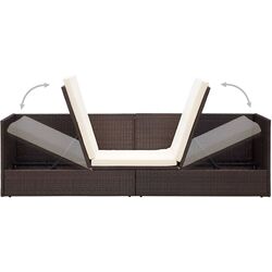 Canapea modulară de grădină VidaXL 49392 (Brown/White) Thumb