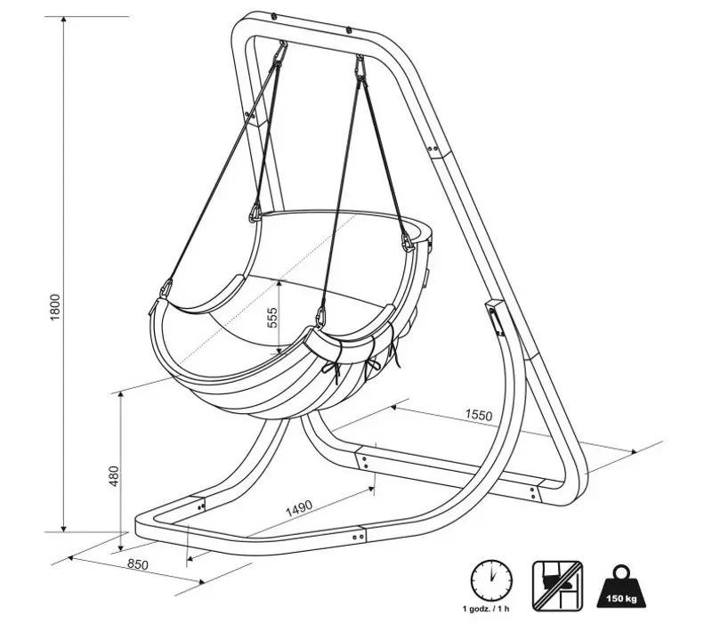 Кресло подвесное 4iQ Alpha Ham000016 (Green) - 5
