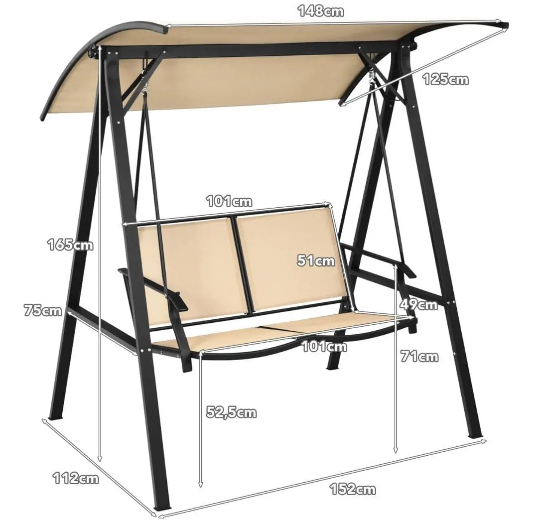 Scaun balansoar Costway NP10205BE (Beige/Black)