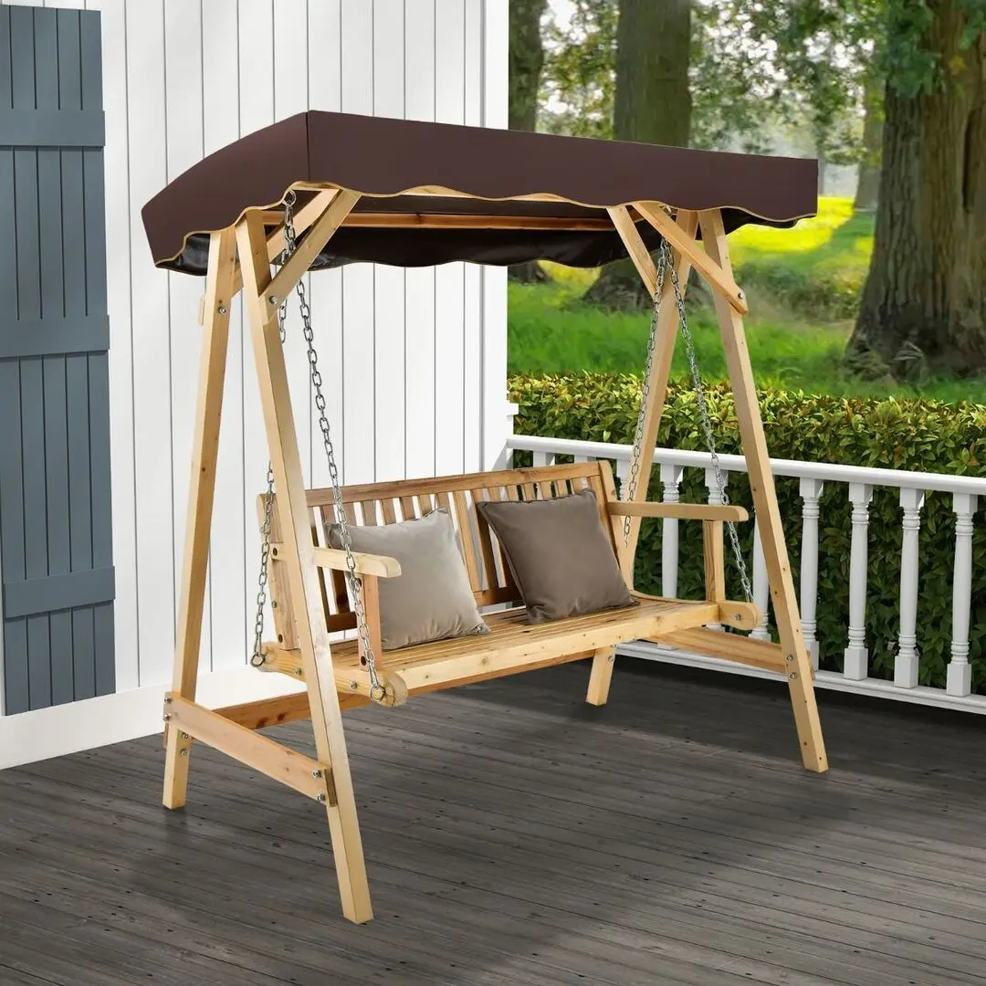 Scaun balansoar Costway NP10715 (Natural) - 3