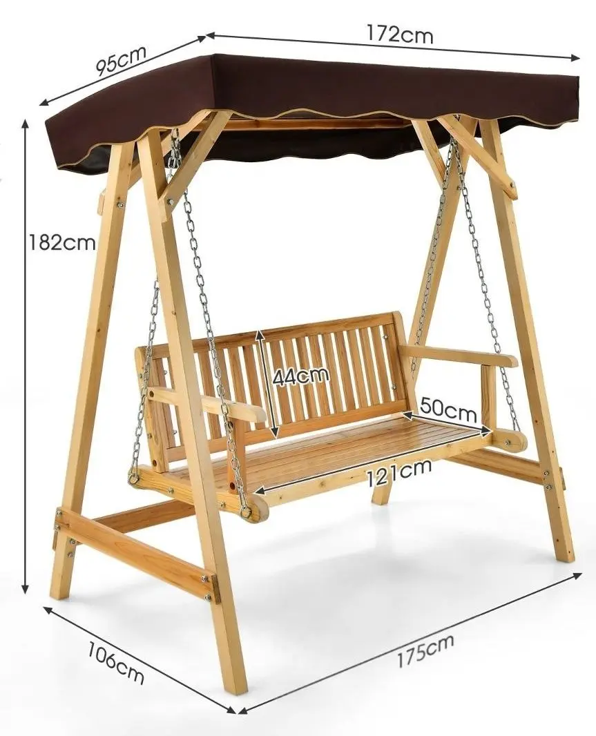 Scaun balansoar Costway NP10715 (Natural) - 4