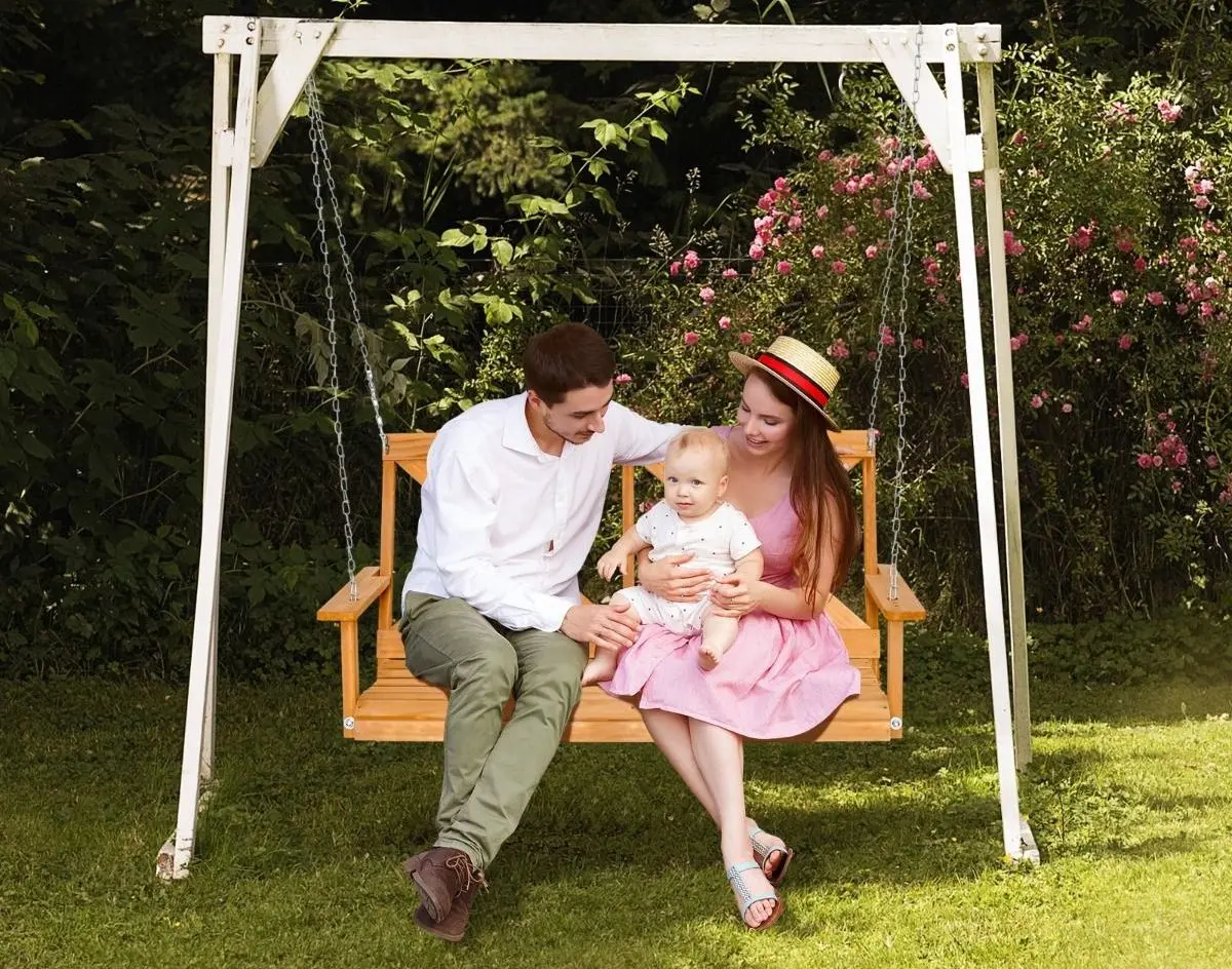 Scaun balansoar Costway NP10961BN (Natural)