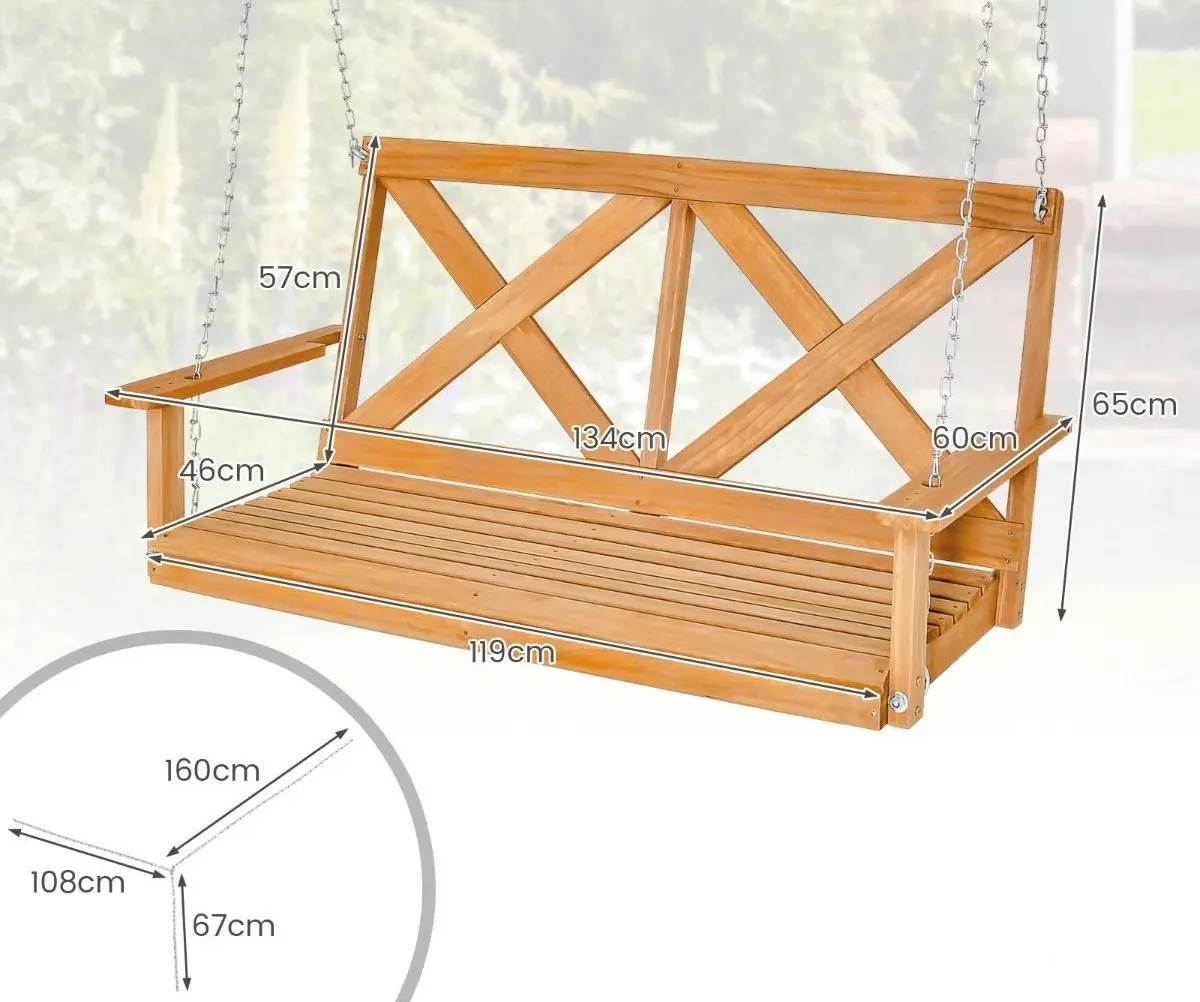 Scaun balansoar Costway NP10961BN (Natural)
