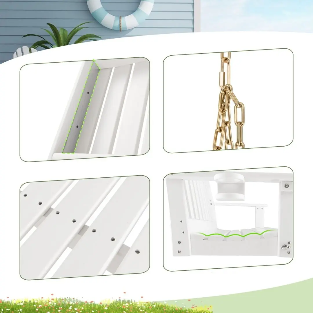 Скамья-качели Costway NP11061WH (White) - 3