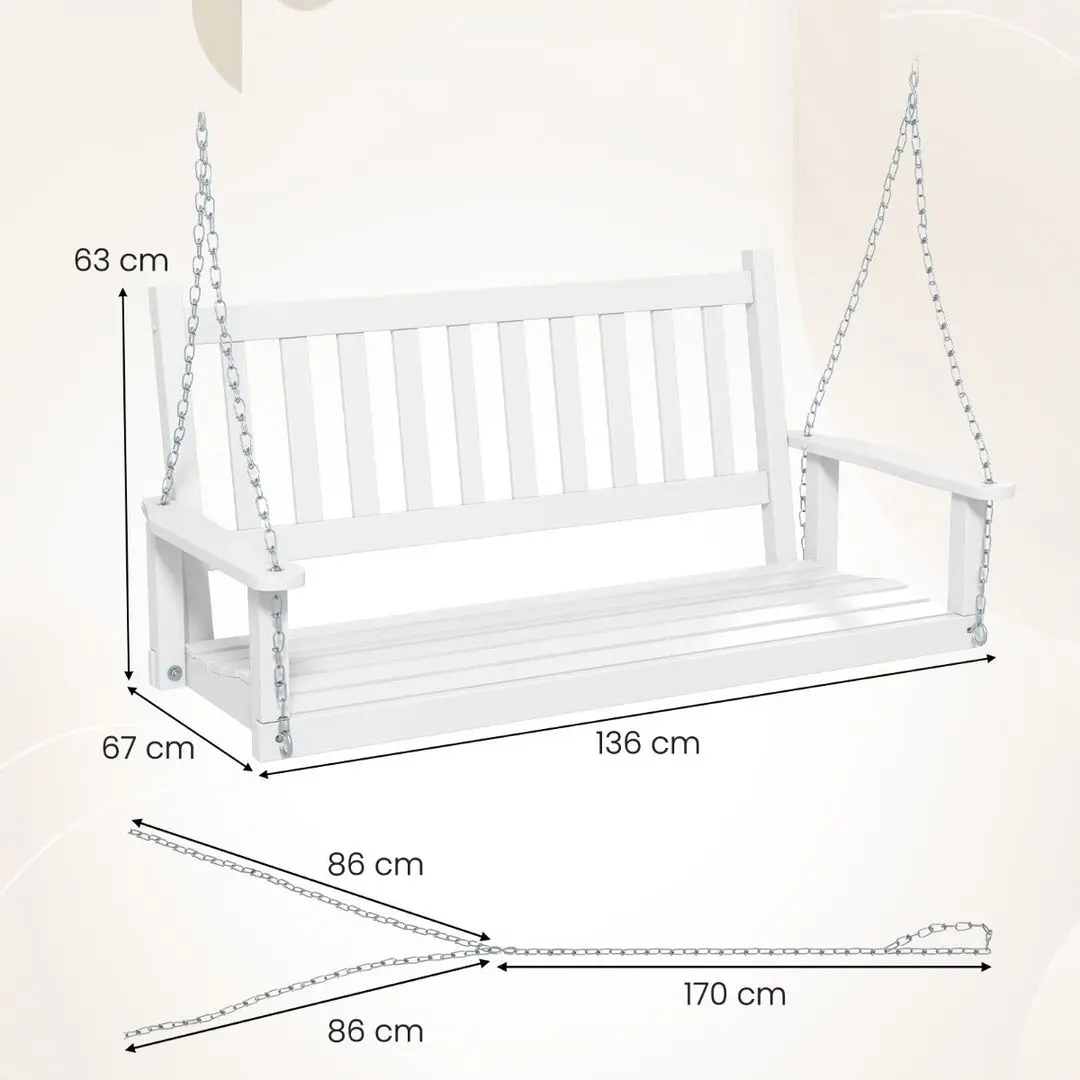 Scaun balansoar Costway NP11445WH (White) - 4