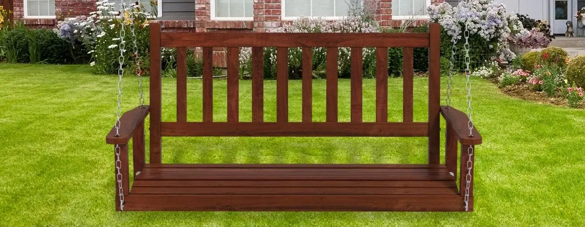 Скамья-качели Costway NP11446BN (Brown) - 4