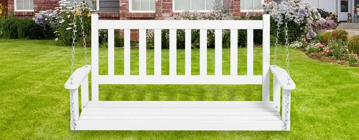 Скамья-качели Costway NP11446WH (White) - 3