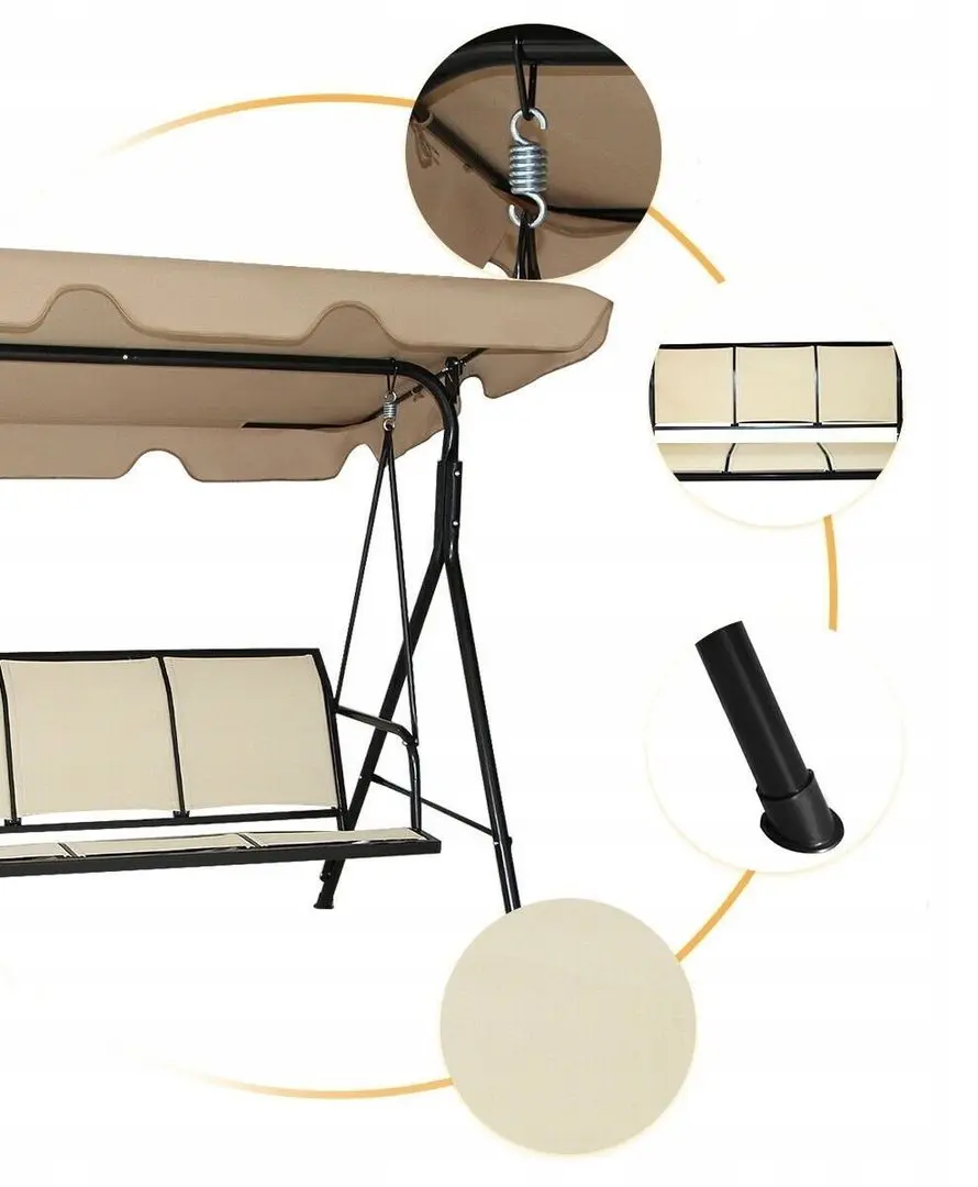 Скамья-качели Costway OP70492ZS (Beige)