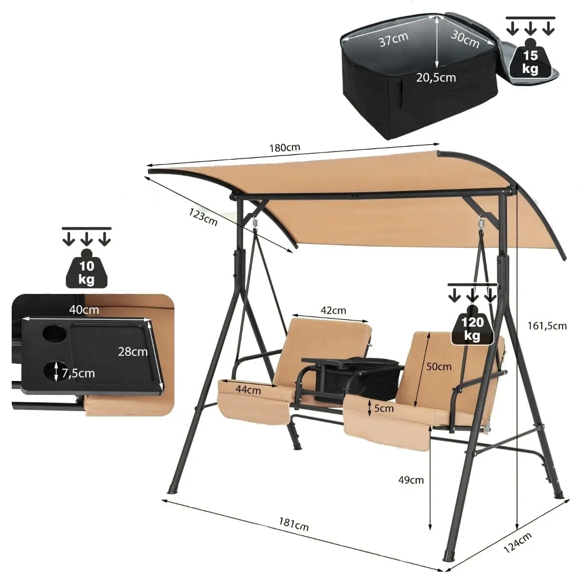 Scaun balansoar Costway NP10493BN (Beige)