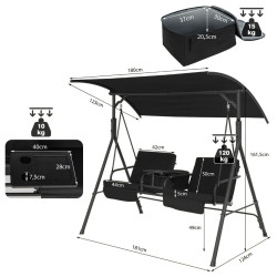 Scaun balansoar Costway NP10493DK (Black) Thumb
