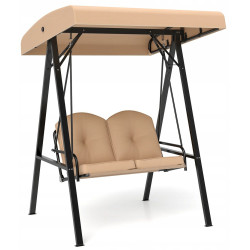 Скамья-качели с тентом Costway NP12258BE (Beige) Thumb