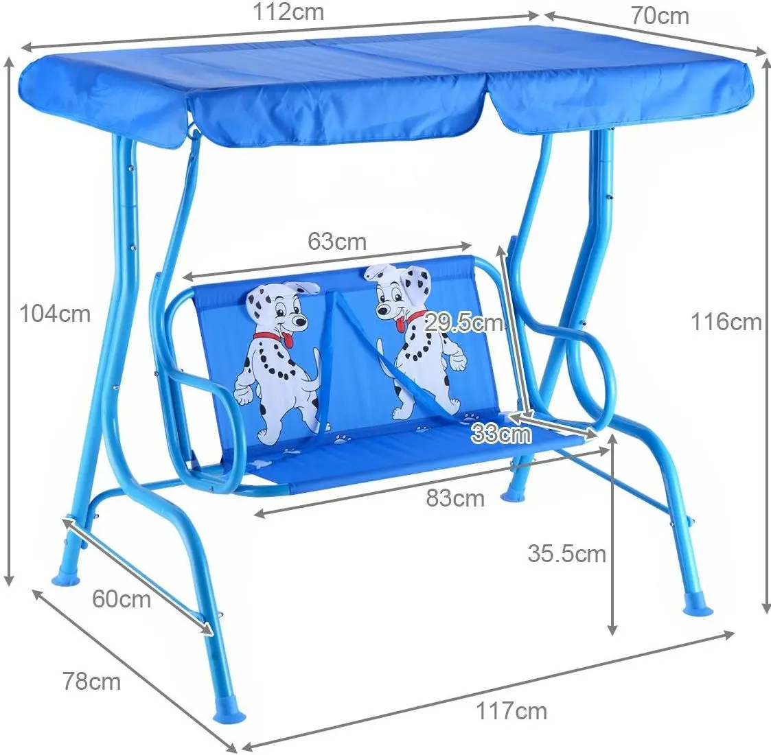 Scaun balansoar Costway OP3036 (Blue)