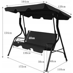 Scaun balansoar Costway OP70491BK (Black) Thumb