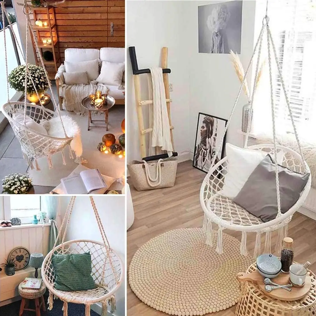 Кресло подвесное Ekspand 31162 108x80cm (Cream) - 4