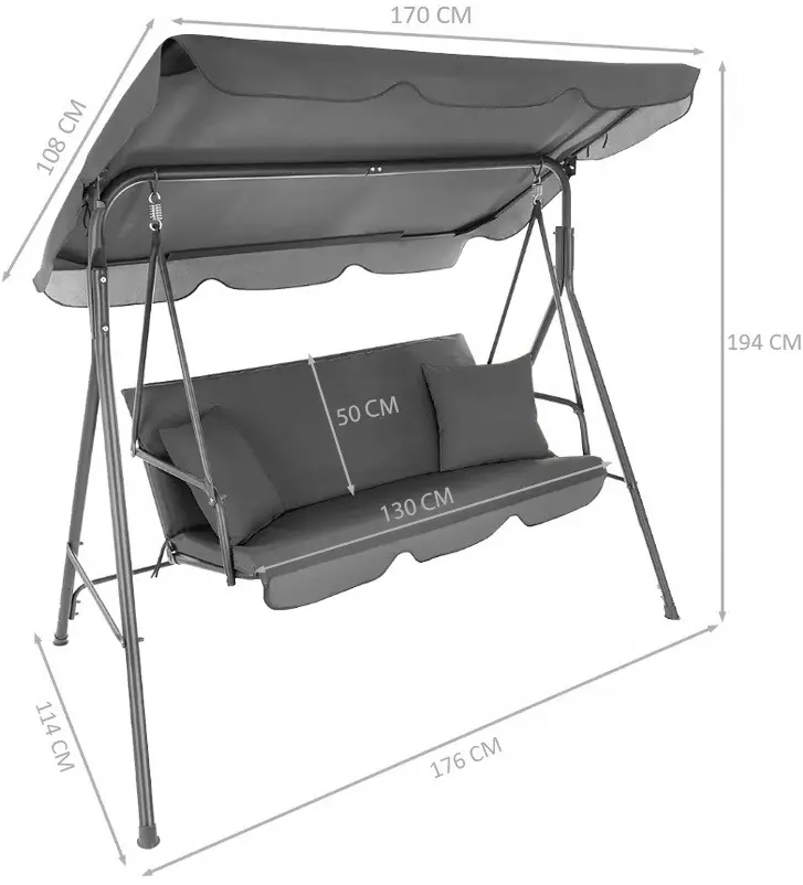 Садовые качели Funfit Garden 4462 (Grey) - 11