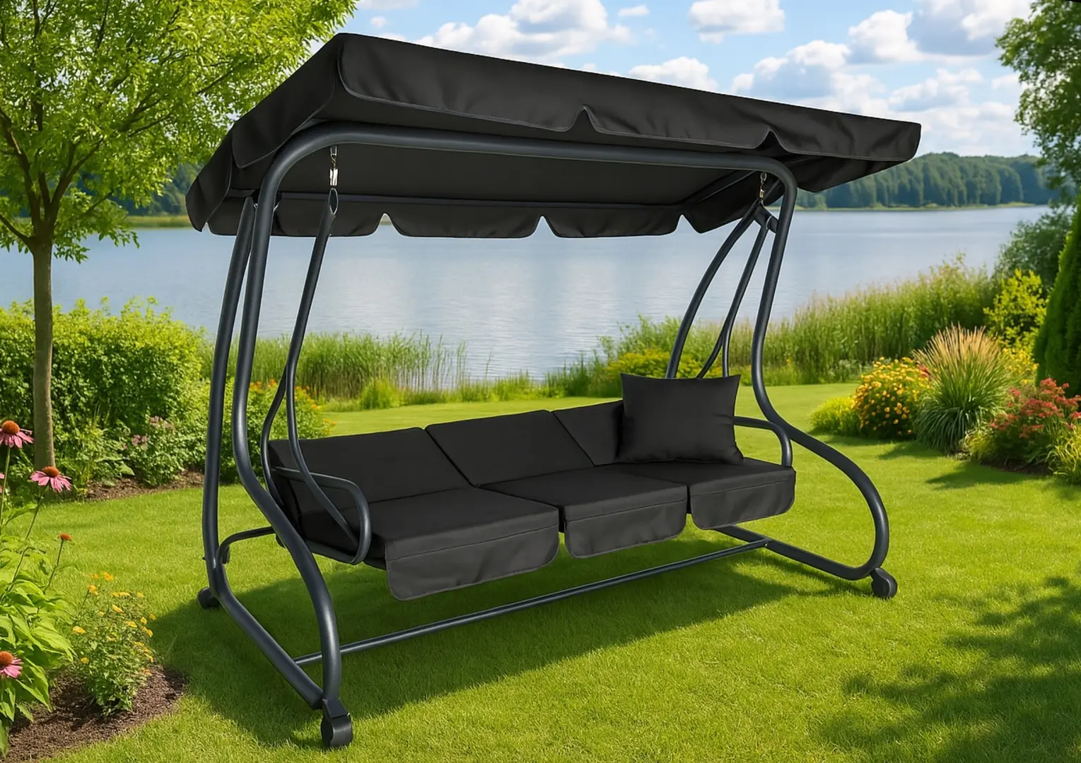 Скамья-качели с тентом FunFit Garden Luxury 4463 (Grey)