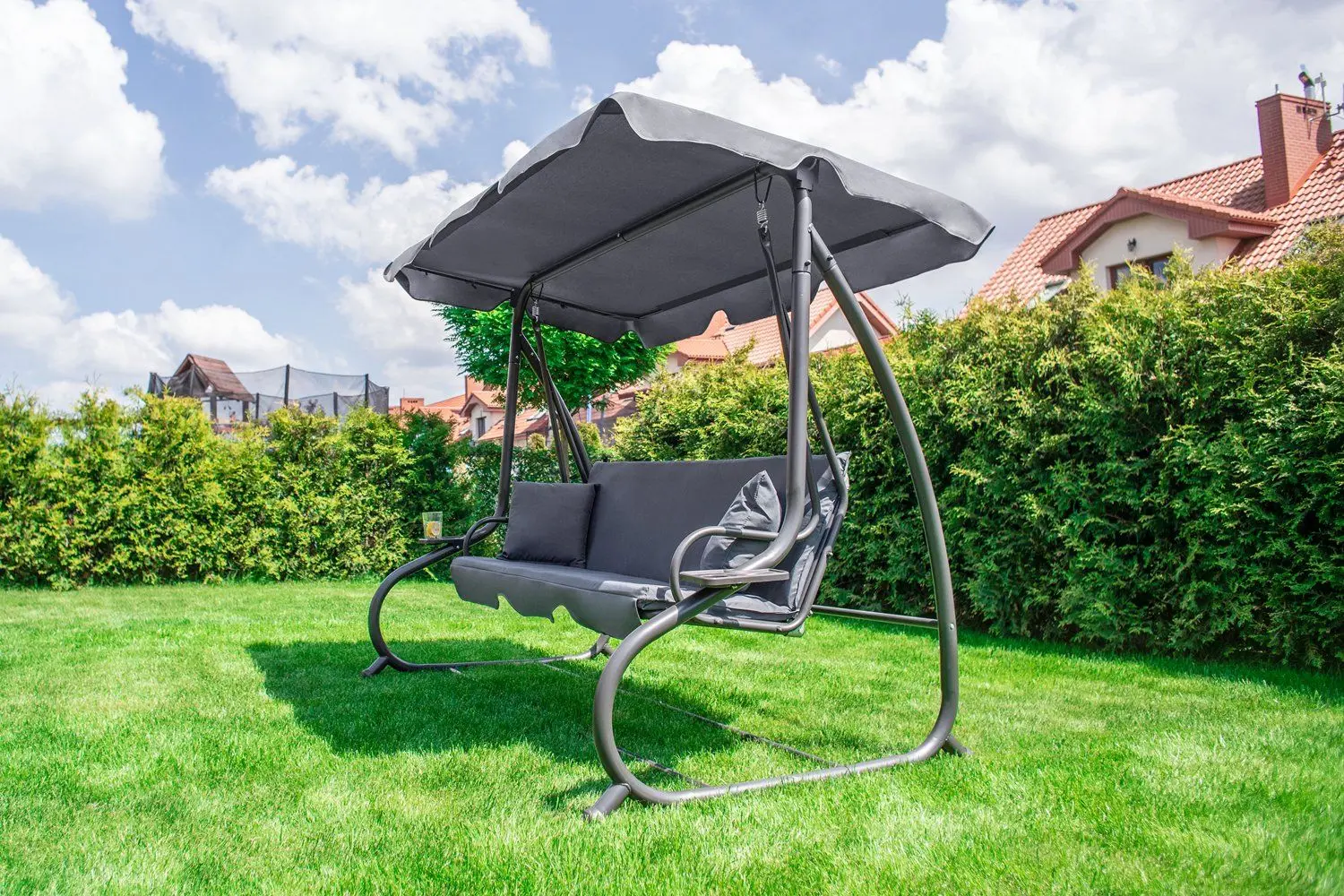 Скамья-качели с тентом FunFit Garden Relax Plus 1604 (Grey)