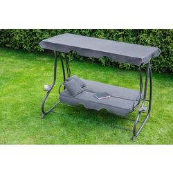 Скамья-качели с тентом FunFit Garden Relax Plus 1604 (Grey) Thumb
