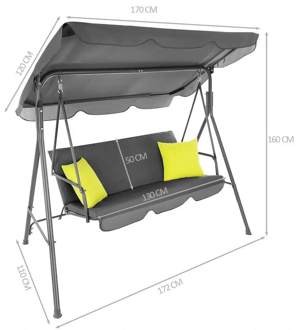 Scaun balansoar GardenLine Florentina KRE9987 (Gray/Green)