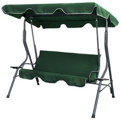 Скамья-качели с тентом GardenLine KRE0742 (Green/Grey) Thumb