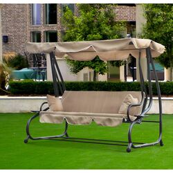 Скамья-качели с тентом GardenLine KRE0759 (Beige/Black)