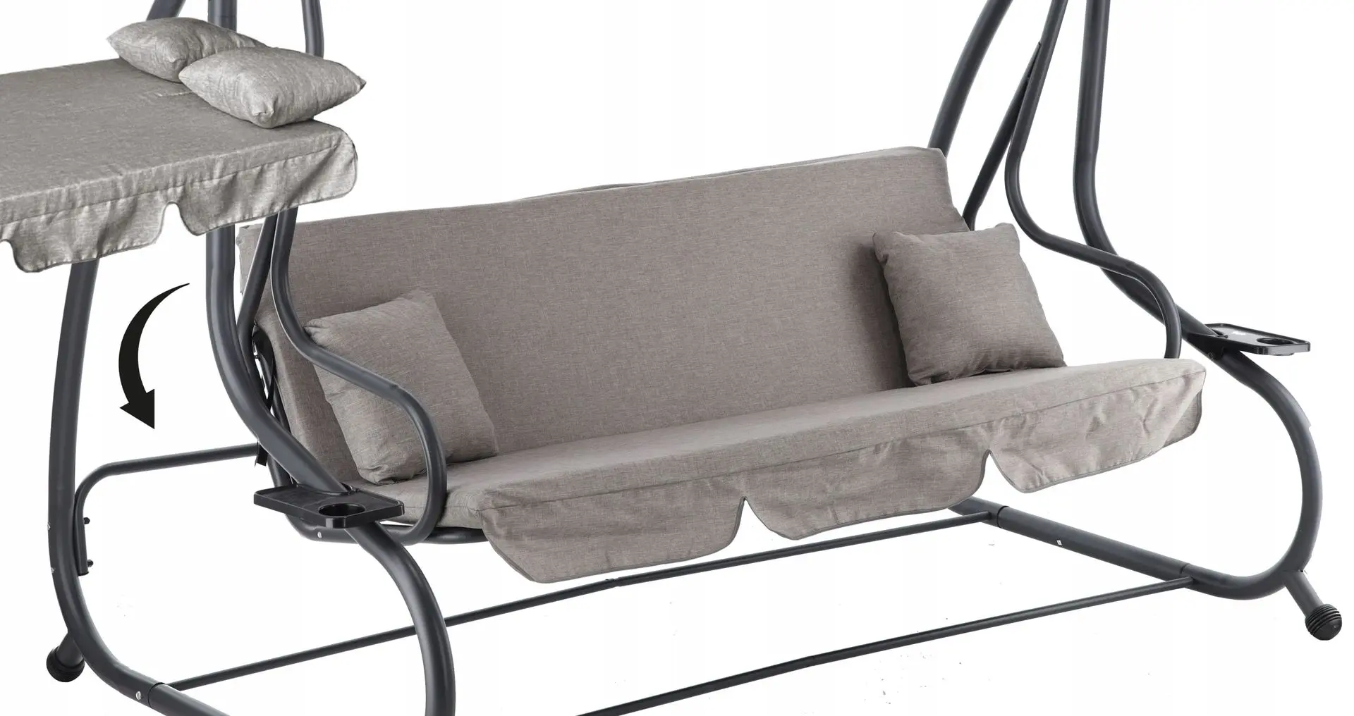 Скамья-качели с тентом GardenLine KRE3095 (Anthracite) - 6