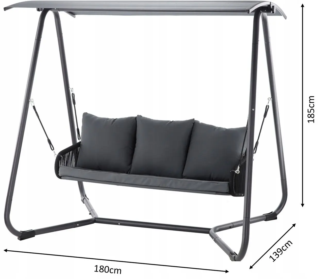 Скамья-качели с тентом GardenLine KRE3149 (Grey)