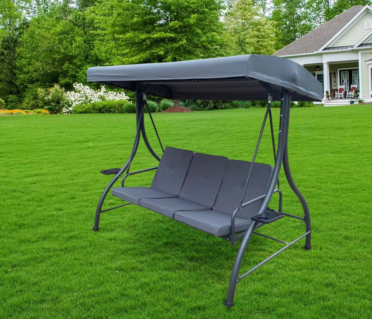 Скамья-качели с тентом GardenLine KRE3156 (Grey)