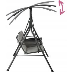 Скамья-качели с тентом GardenLine KRE6762 (Grey/Black) Thumb