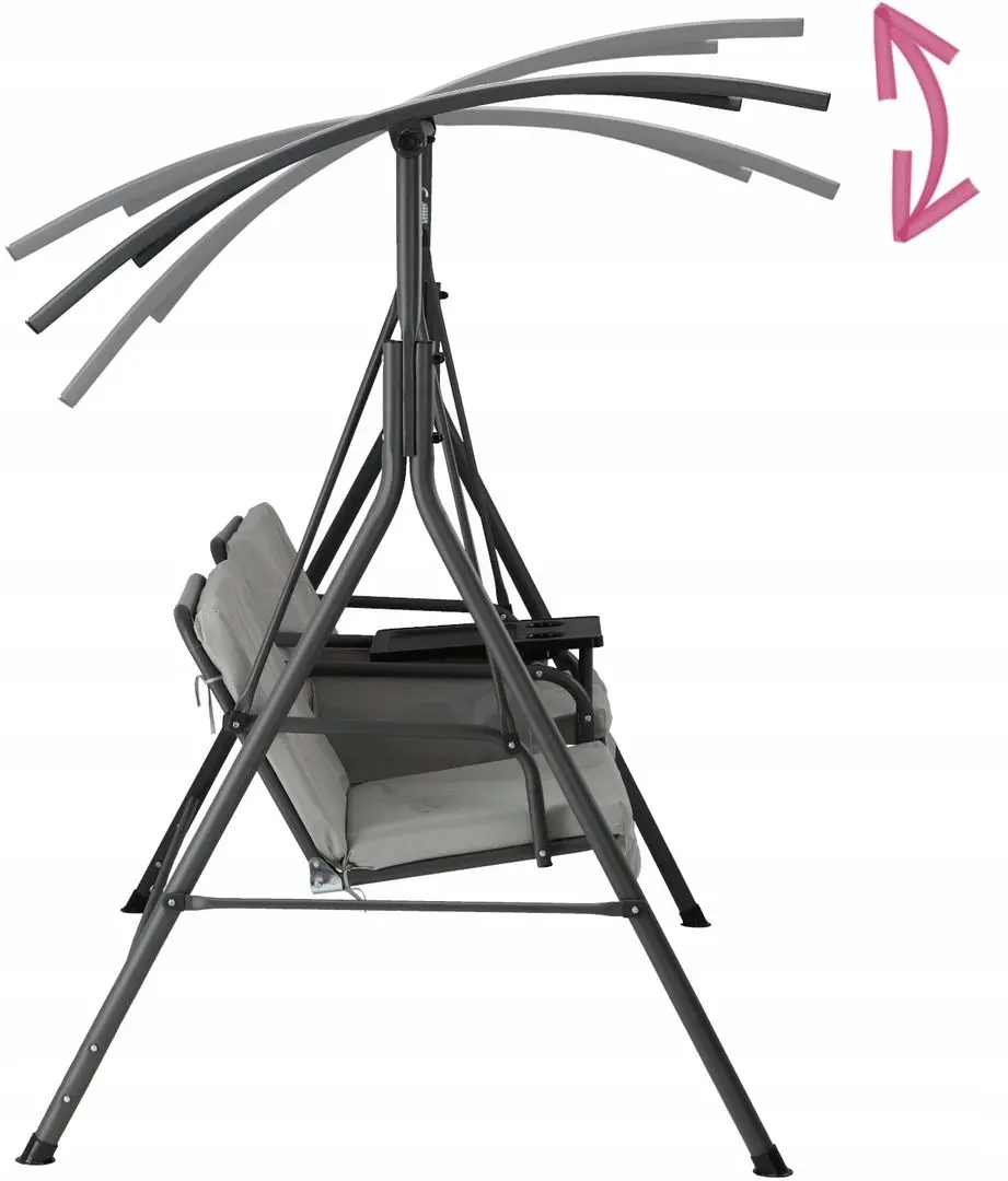 Скамья-качели с тентом GardenLine KRE6762 (Grey/Black)