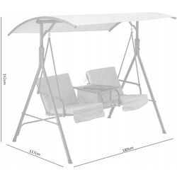 Скамья-качели с тентом GardenLine KRE6762 (Grey/Black) Thumb